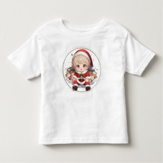 Camiseta Infantil Cute Toddler Santa T-Shirt - Christmas Fine Jersey