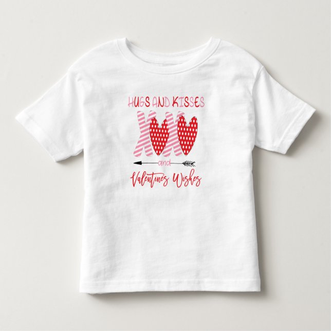 Camiseta Infantil Cute XOXO Hugs and Kisses Valentine (Frente)