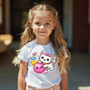 Camiseta Infantil Cute Y2K Kitty Sparkle