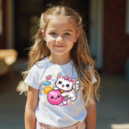 Camiseta Infantil Cute Y2K Kitty Sparkle Toddler Tee