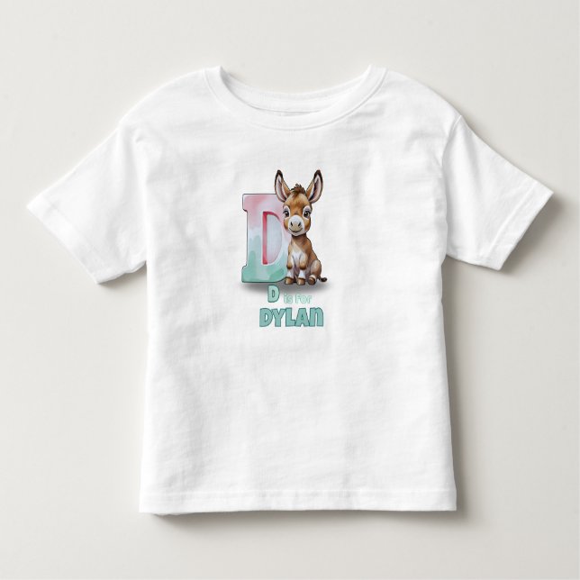 Camiseta Infantil D is for Dylan – Personalized Toddler T-Shirt  (Frente)