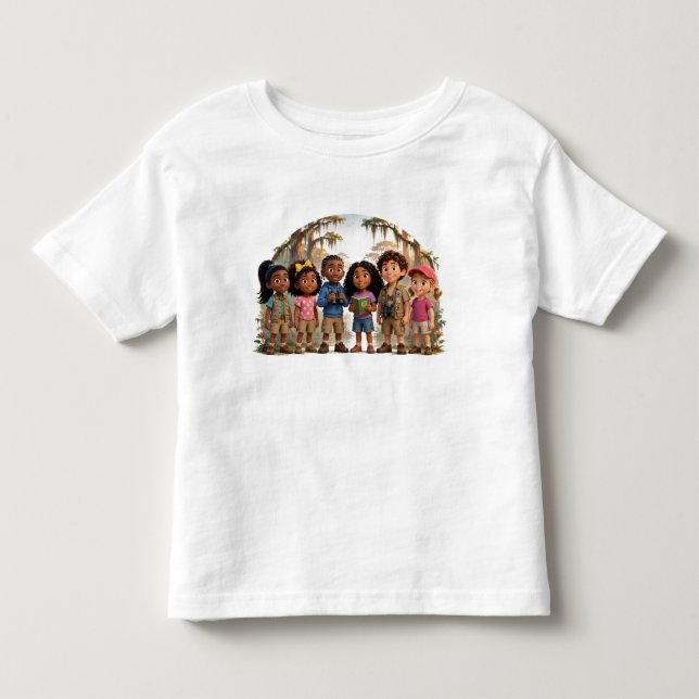 Camiseta infantil da Equipe Lil' Bayou Explorers (Frente)