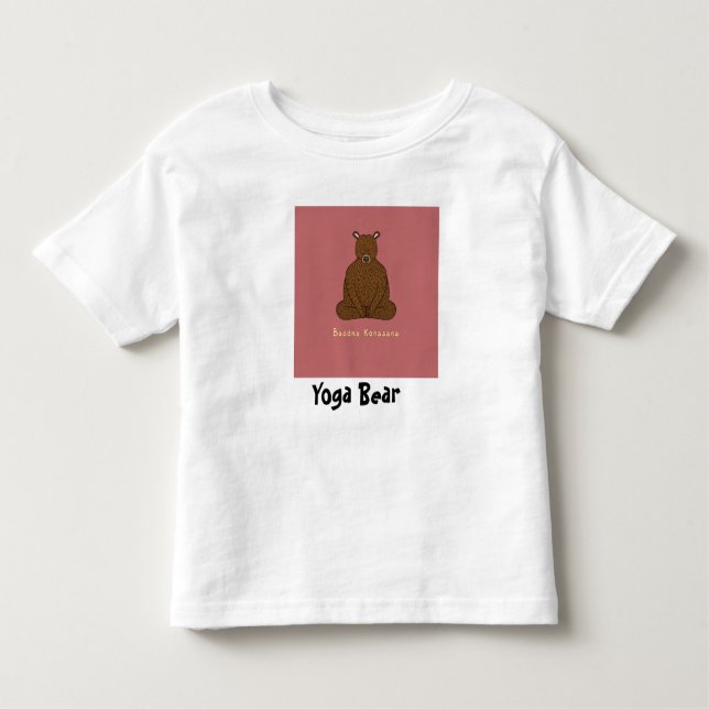 Camiseta Infantil Da "T da criança do urso ioga" (Frente)