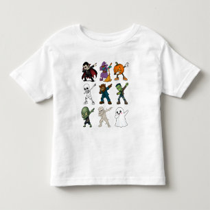 Camiseta Infantil Dabbing de caracteres de Dia de as Bruxas engraçad