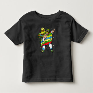Camiseta Infantil Dabbing Mexican Poncho Sombrero Cinco de Mayo Part