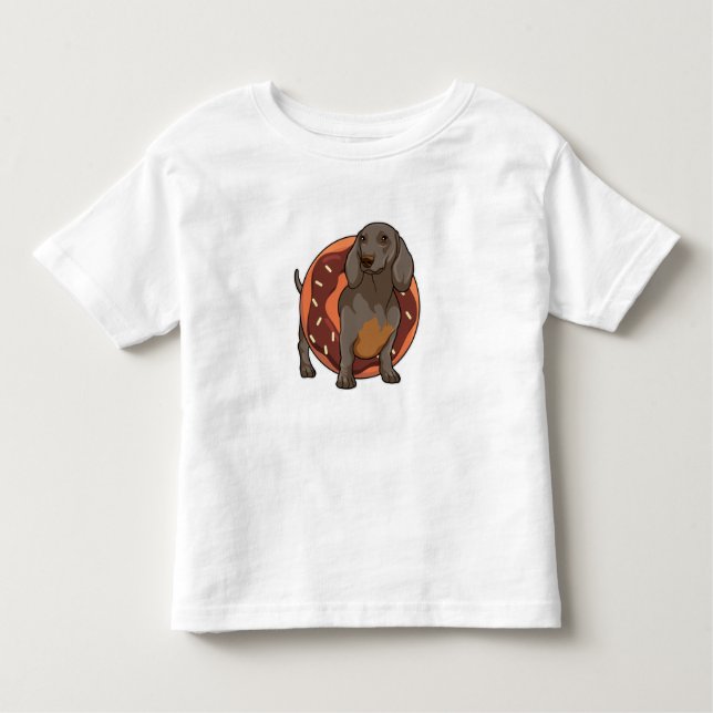 Camiseta Infantil Dachshund com Rosquinha (Frente)