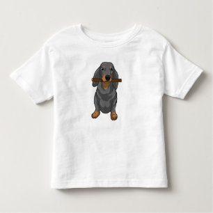 Camiseta Infantil Dachshund Stick