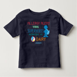 Camiseta Infantil Dairy Allergy Alert Super-herói Boy Silhouette