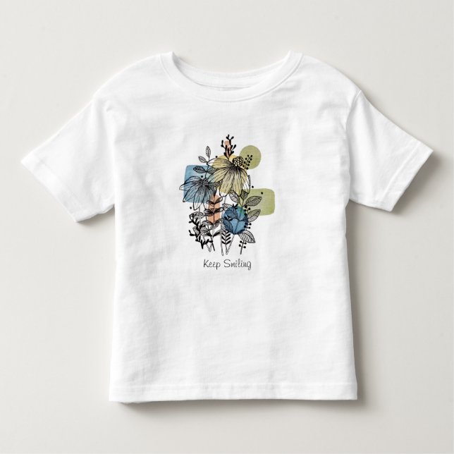 Camiseta Infantil Daisy Doodle Em Tinta E Aquarela (Frente)