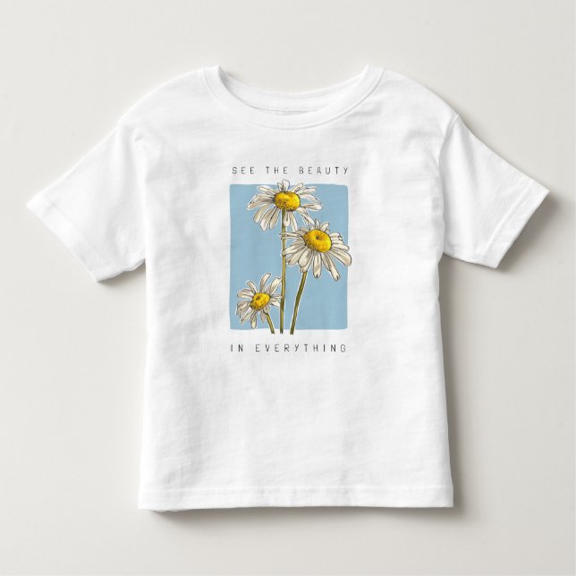 Camiseta Infantil Daisy Flowers Beauty Slogan (Frente)