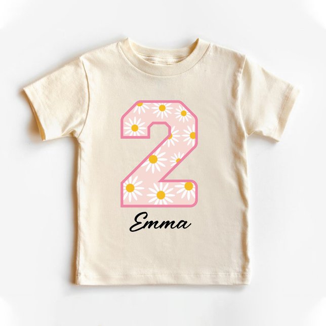 Camiseta Infantil Daisy Retro segundo aniversário (Daisy Retro 2nd Birthday Toddler T-shirt)