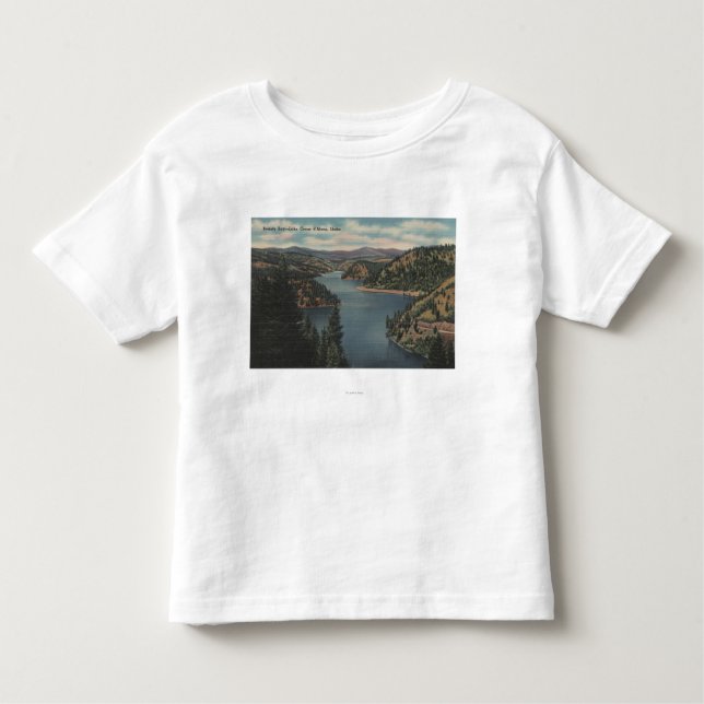 Camiseta Infantil d'Alene de Coeur, identificação - vista da baía da (Frente)