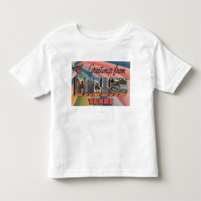 Camiseta Infantil Dallas, letra ScenesDallas de TexasLarge, TX (Frente)