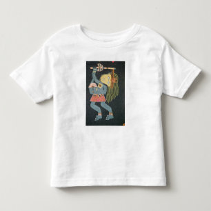 Camiseta Infantil Dançarino tecido de lãs com bastão, tribo de