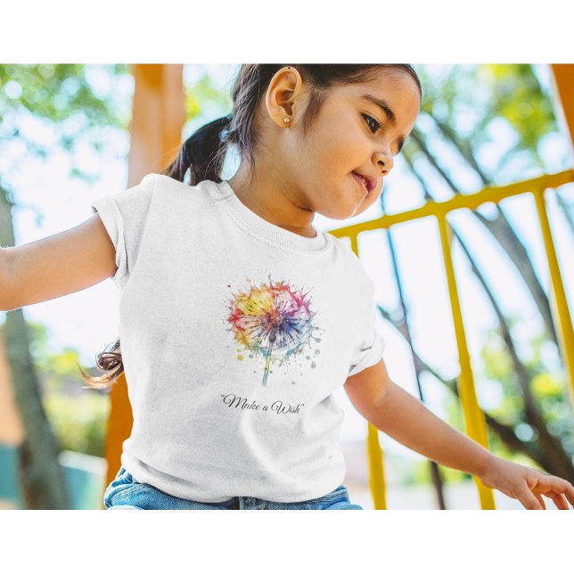 Camiseta Infantil Dandelion Vibrant Watercolor, personalizado (Criador carregado)