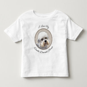 Camiseta Infantil Dandie Dinmont Terrier pintando pintura original d