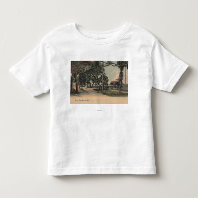 Camiseta Infantil Daytona, Florida - vista da rua da praia (Frente)