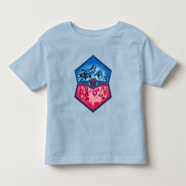 Camiseta Infantil DC Super Hero Girls Batalha de Trabalho em equipe (Frente)