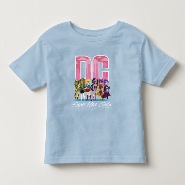 Camiseta Infantil DC Super Hero Girls Lineup (Frente)
