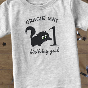 Camiseta Infantil de 1º Aniversário de Meninas Gat