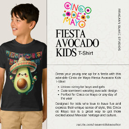 Camiseta Infantil de Abacate da Festa Cinco de May