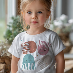 Camiseta Infantil de Água-viva Fofa Kawaii