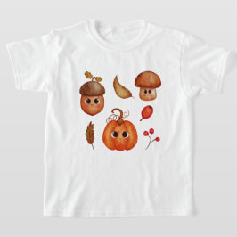 Camiseta Infantil de Amigos do Outono Fofo | Kawai