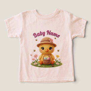 Camiseta Infantil de Amigurumi de Fila de Páscoa F