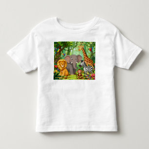Camiseta Infantil de Animal da Selva Camiseta de