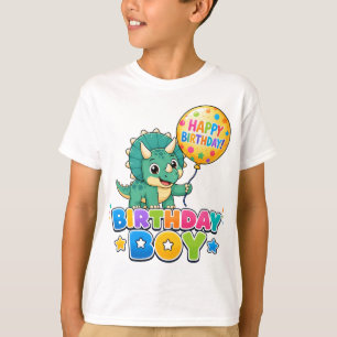Camiseta Infantil de Aniversário de Triceratops Fo