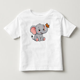 Camiseta Infantil de Bebê Elefante Fofo com Borbol