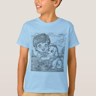 Camiseta infantil de bebê fofo e animais de estima