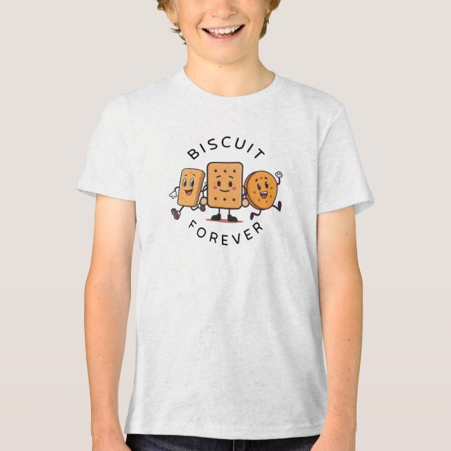 Camiseta Infantil de Biscoitos e Crackers Fofo Cor (Frente)