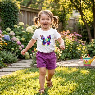 Camiseta infantil de borboleta mistura abstrata br