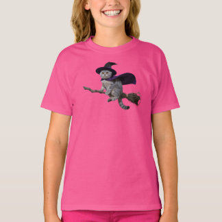 Camiseta Infantil de Bruxa Fofa British Shorthair