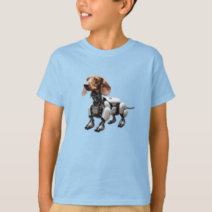 Camiseta Infantil de Cachorro Robot Dachshund Engr