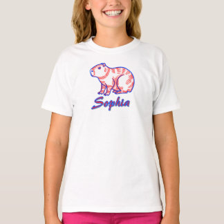 Camiseta Infantil de Capivara – Animal Colorido Fo