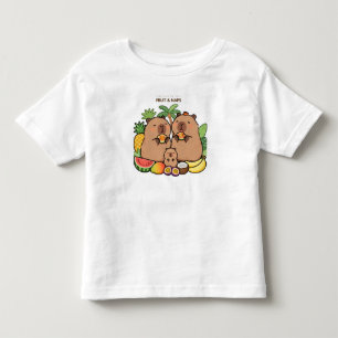 Camiseta Infantil de Capivara Fofa & Frutas e Sone