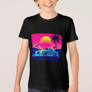 Camiseta Infantil de Carro Musculoso Neon dos Anos