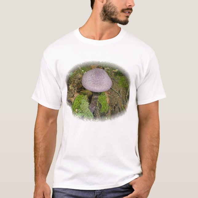 Camiseta Infantil de Cogumelo Roxo & Musgo (Frente)