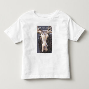 Camiseta Infantil De ConnecticutMoose fim acima