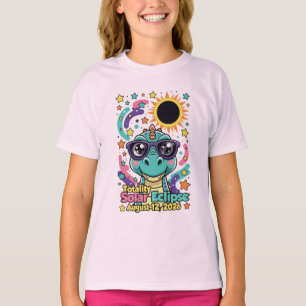 Camiseta Infantil de Dinossauro do Eclipse Solar T