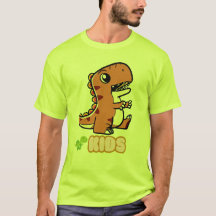 Camiseta Infantil de Dinossauro T-Rex de Desenho A