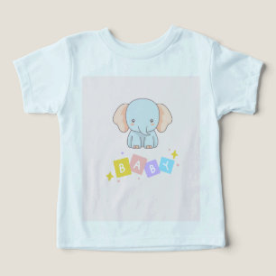 Camiseta Infantil de Elefante Fofo Blusa de Bebê