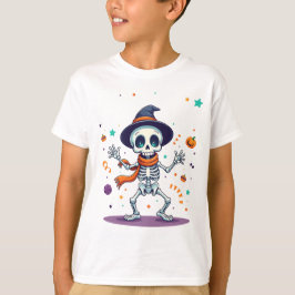 Camiseta Infantil de Esqueleto Dançando no Hallowe