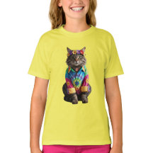 Camiseta Infantil de Gatinho Atractive Hippie
