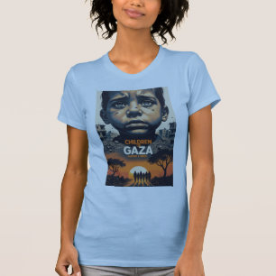 Camiseta infantil de Gaza: Fome e Cerco