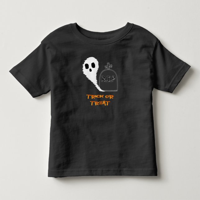 Camiseta Infantil de Halloween com Fantasma Assust (Frente)