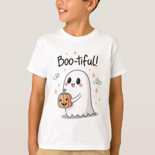 Camiseta Infantil de Halloween com Fantasma “Boo-t