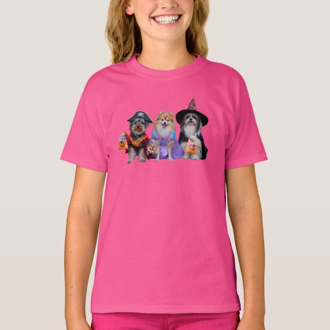 Camiseta Infantil de Halloween de Cachorro Fofo (Frente)
